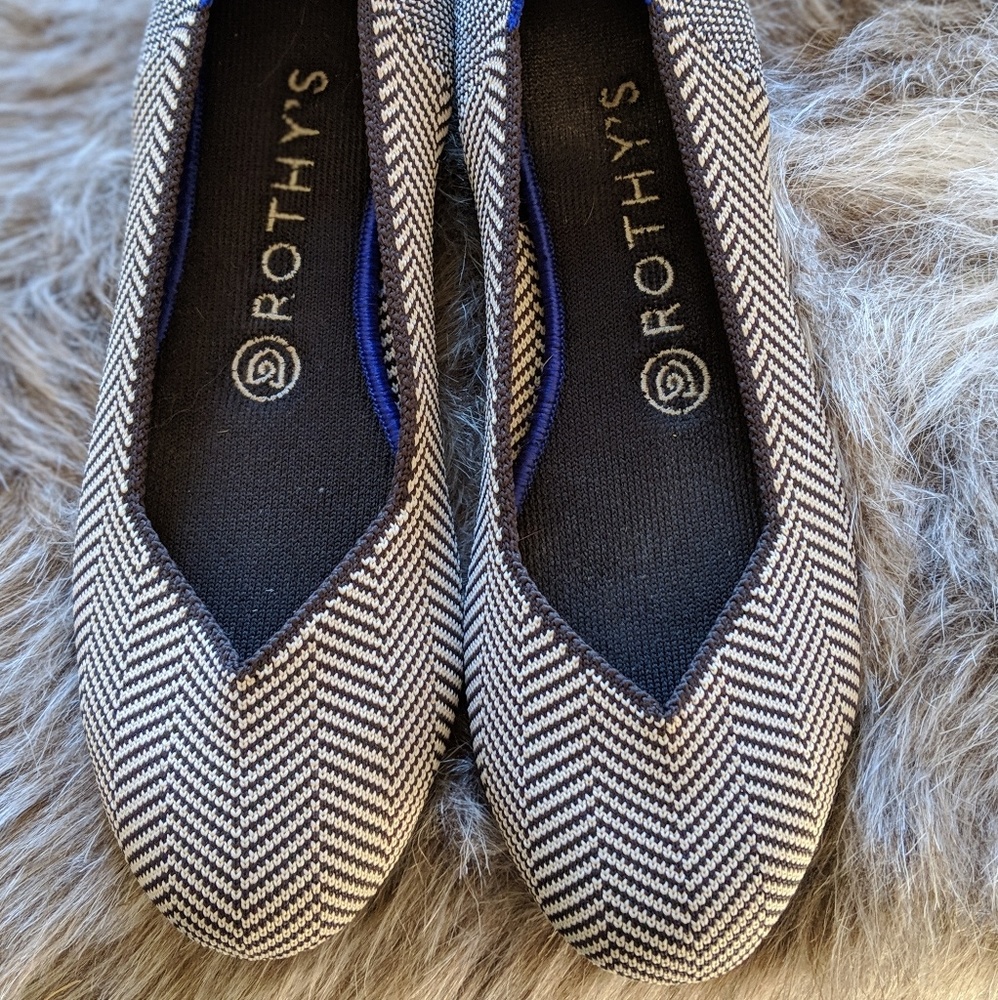 Rothy's grey flannel herringbone size 8 (retired)